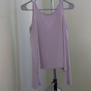 Cold shoulder criss cross lilac long sleeve Tee